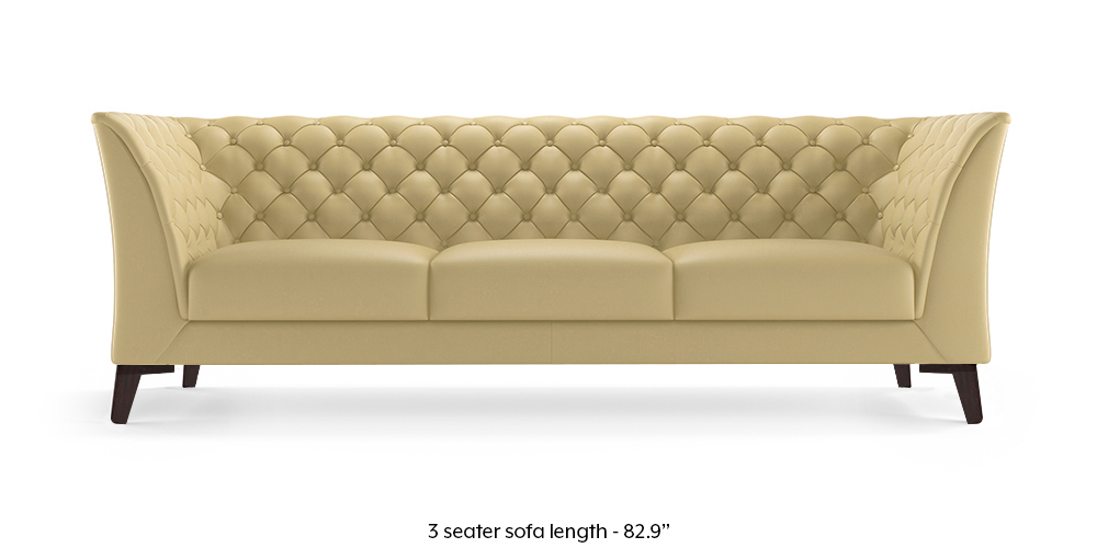 Weston Half Leather Sofa (Cream Italian Leather)